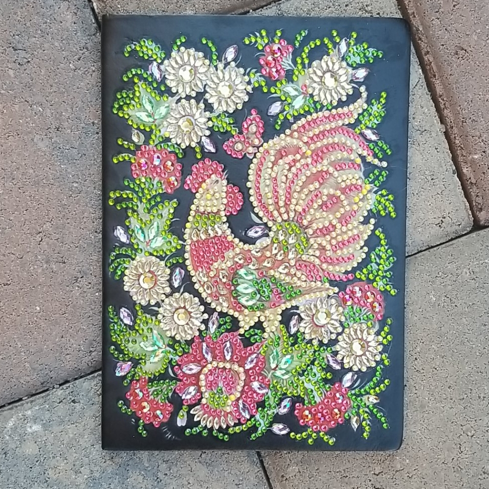 Jeweled Rooster Soft Leather Notebook/journal NWOT